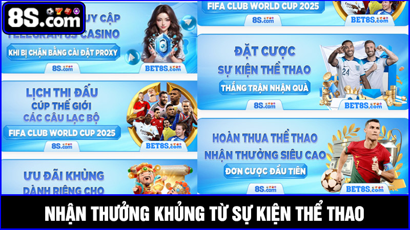 sự kiện thể thao chơi 8S trên điện thoại