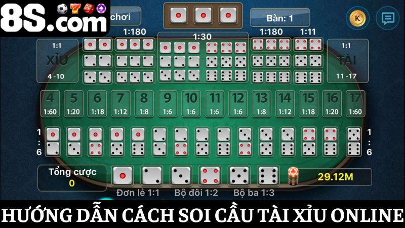 cách soi cầu Tài xỉu 8S 