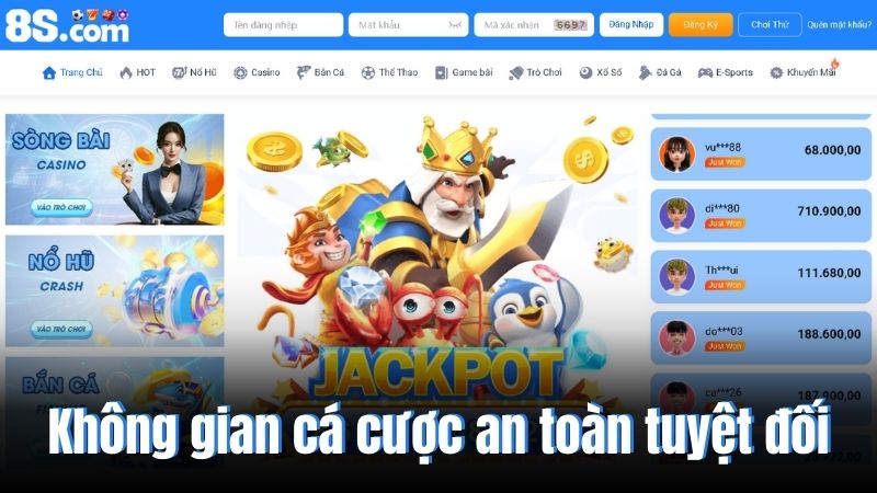 Không gian cá cược 8S